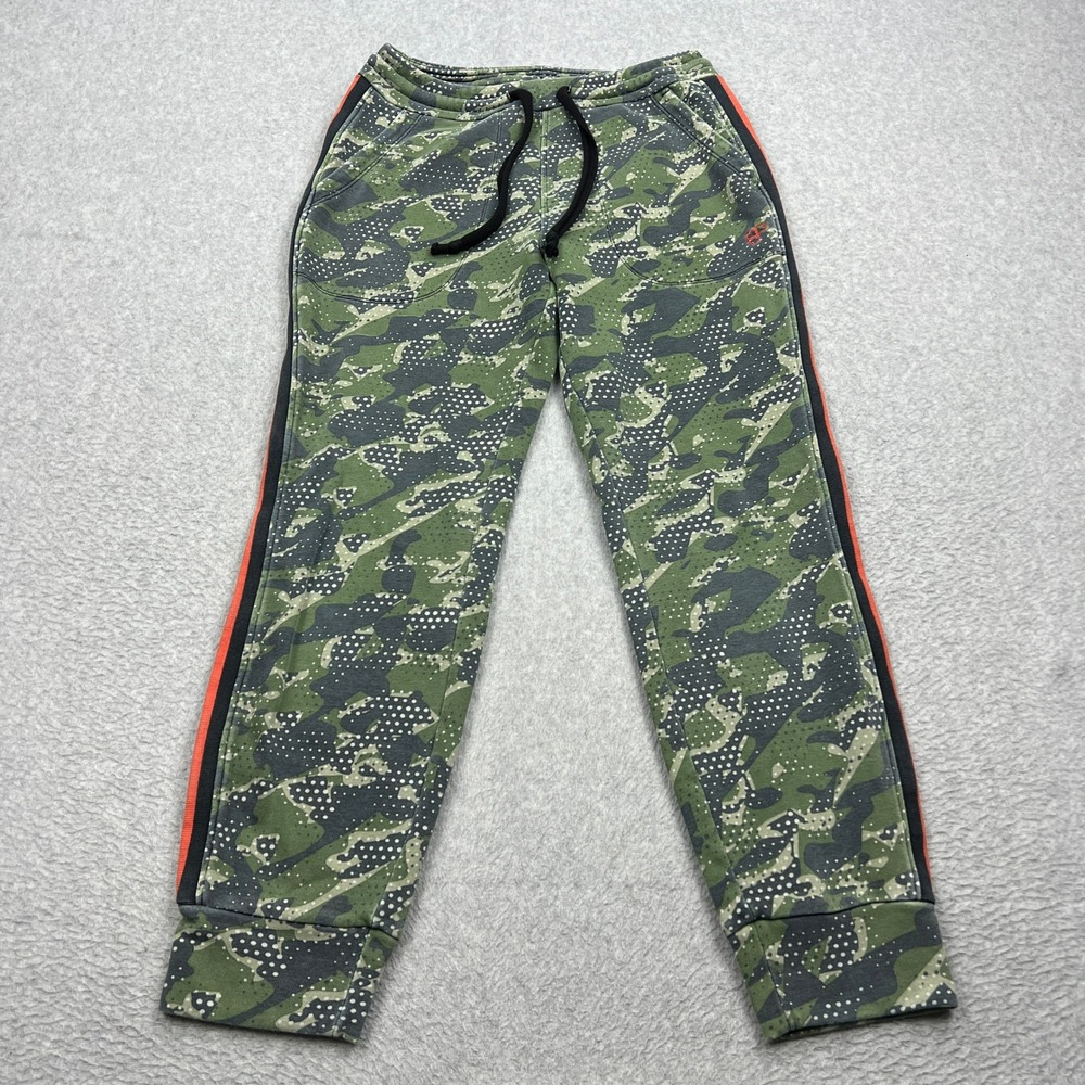 Krimson Klover Kennedy Jogger Womens Small Green Camo Dot Side Stripe Pockets